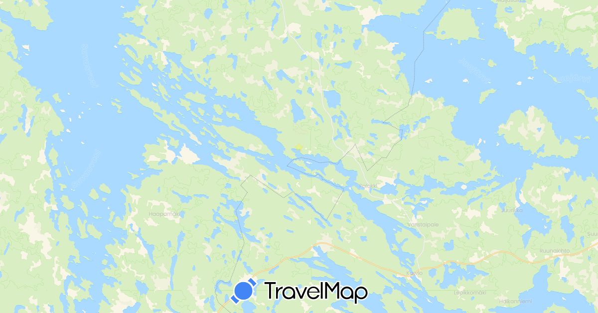 TravelMap itinerary: driving in Finland (Europe)