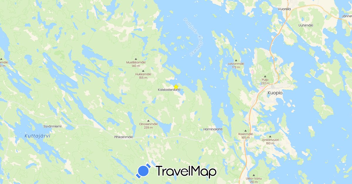 TravelMap itinerary: driving in Finland (Europe)