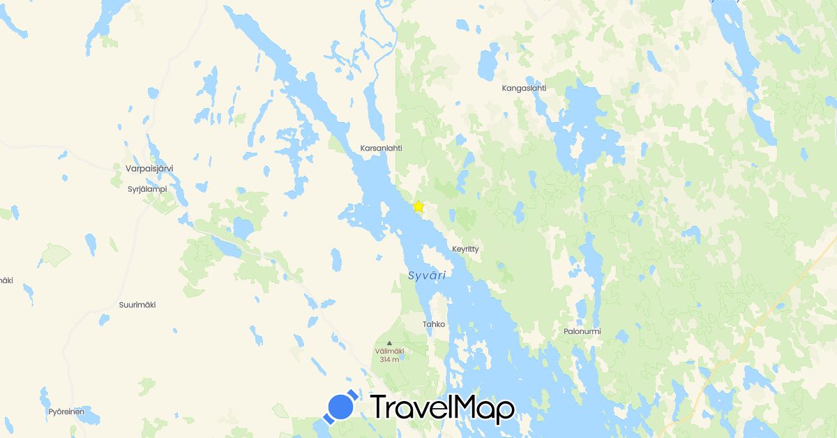 TravelMap itinerary: driving in Finland (Europe)