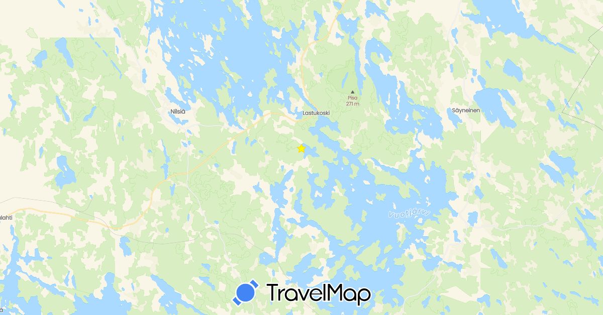 TravelMap itinerary: driving in Finland (Europe)