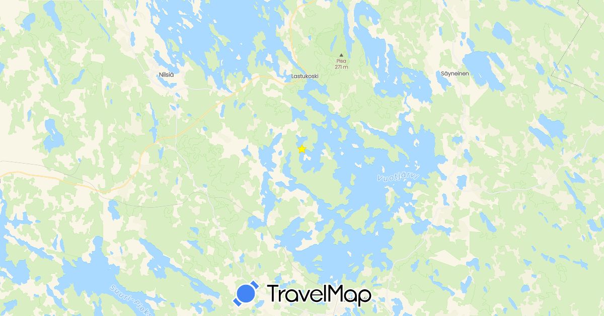 TravelMap itinerary: driving in Finland (Europe)