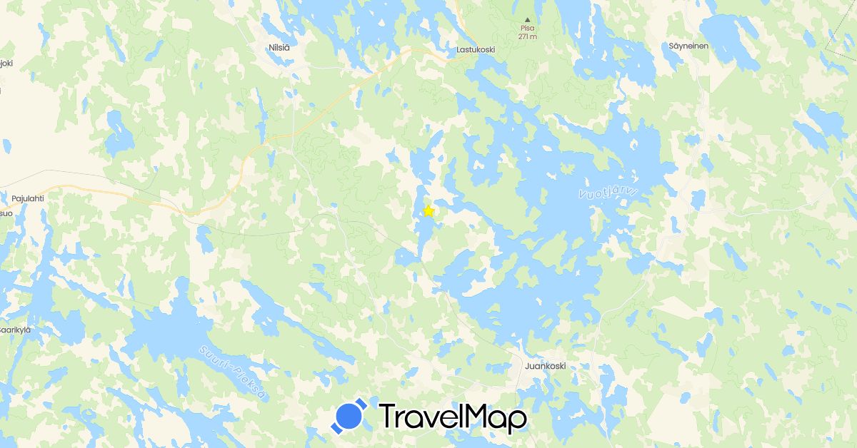 TravelMap itinerary: driving in Finland (Europe)