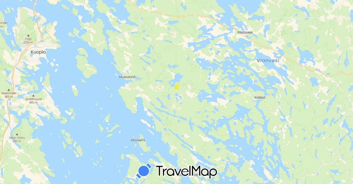 TravelMap itinerary: driving in Finland (Europe)