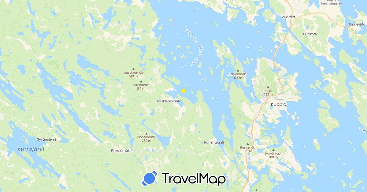 TravelMap itinerary: driving in Finland (Europe)