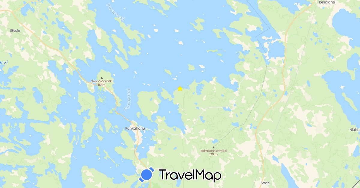 TravelMap itinerary: driving in Finland (Europe)