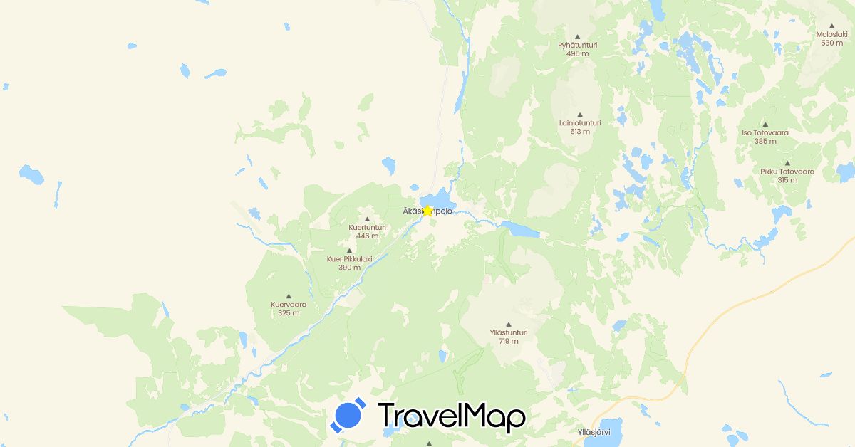 TravelMap itinerary: driving in Finland (Europe)