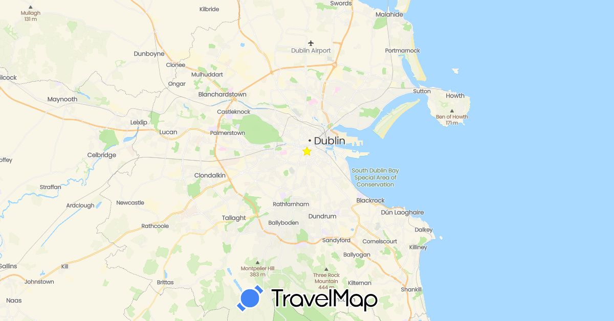 TravelMap itinerary: driving in Ireland (Europe)