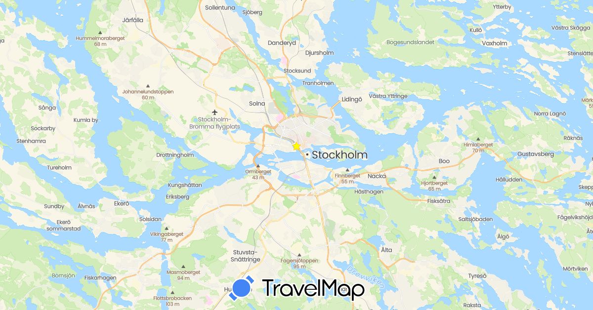 TravelMap itinerary: driving in Sweden (Europe)