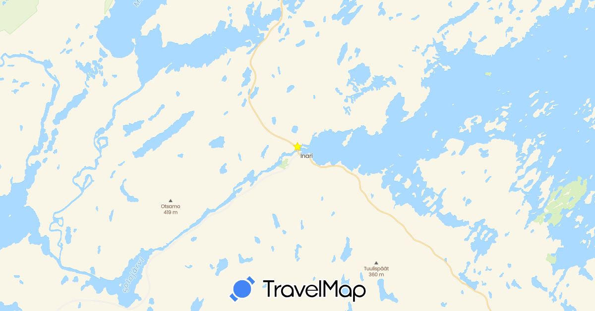 TravelMap itinerary: driving in Finland (Europe)