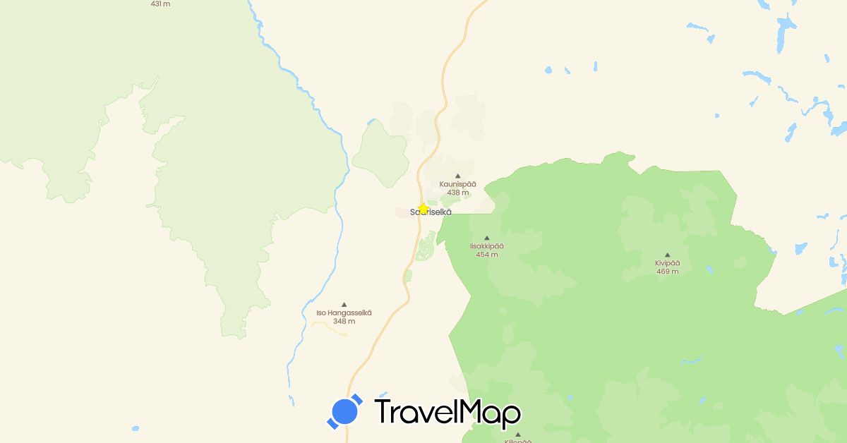 TravelMap itinerary: driving in Finland (Europe)