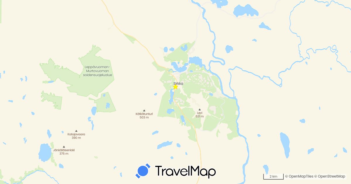 TravelMap itinerary: driving in Finland (Europe)
