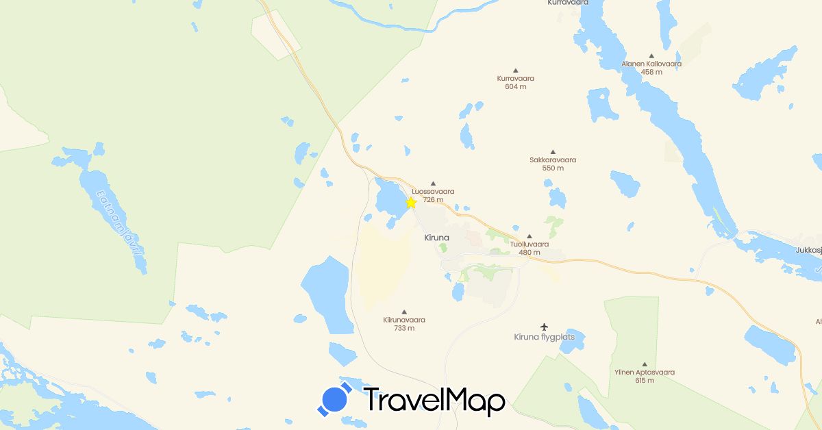 TravelMap itinerary: driving in Sweden (Europe)