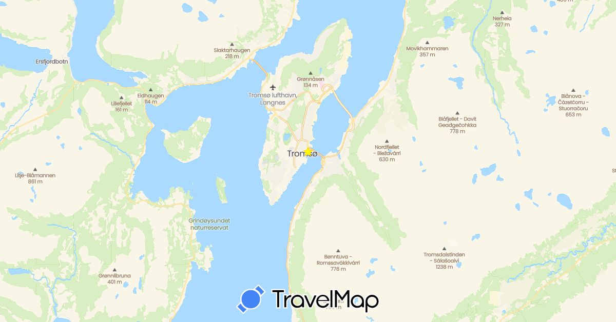 TravelMap itinerary: driving in Norway (Europe)