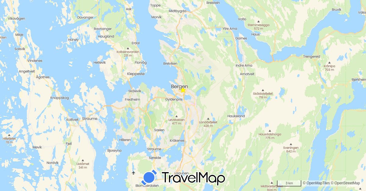 TravelMap itinerary: driving in Norway (Europe)