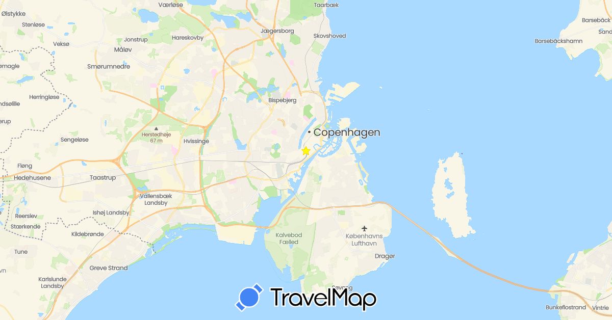 TravelMap itinerary: driving in Denmark (Europe)