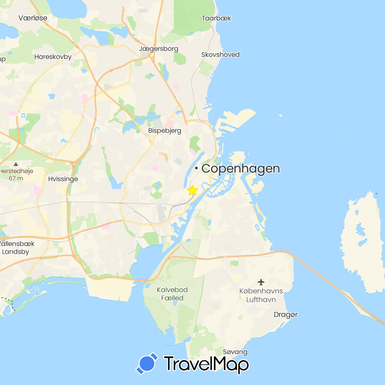 TravelMap itinerary: driving in Denmark (Europe)